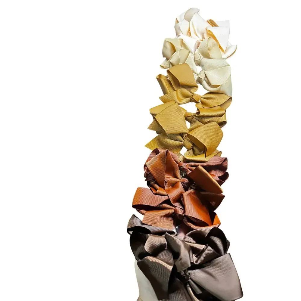 NWT Set of 12 Neutral Colored Claw Hair Bows(5ish Inches Each)
